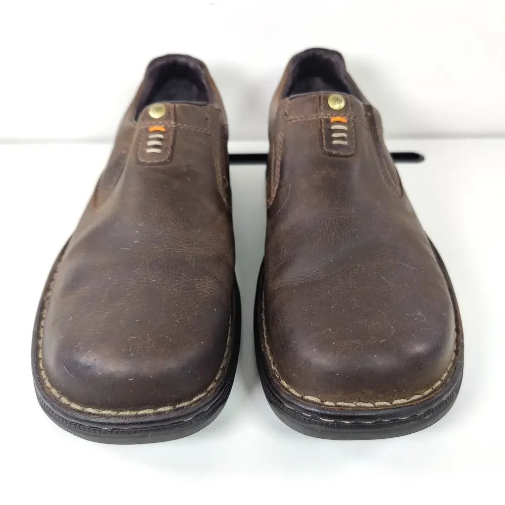 Merrell World Legend Moc Dark Earth Leather Slip On Shoes Men's US 10.5